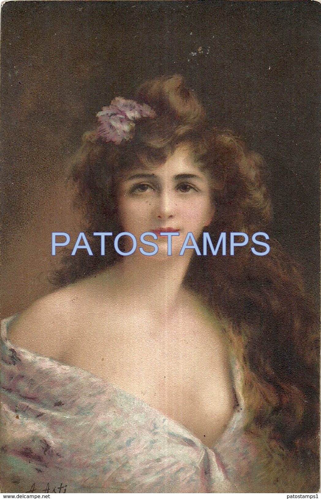 62694 ART ARTE SIGNED ASTI WOMAN SENSUAL BEAUTIFUL POSTAL POSTCARD - Asti