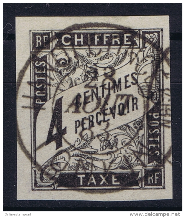 Colonies General Taxe Yv 4  Obl Used CAD Cochinchine Hanoi    Signé - Oblitérés