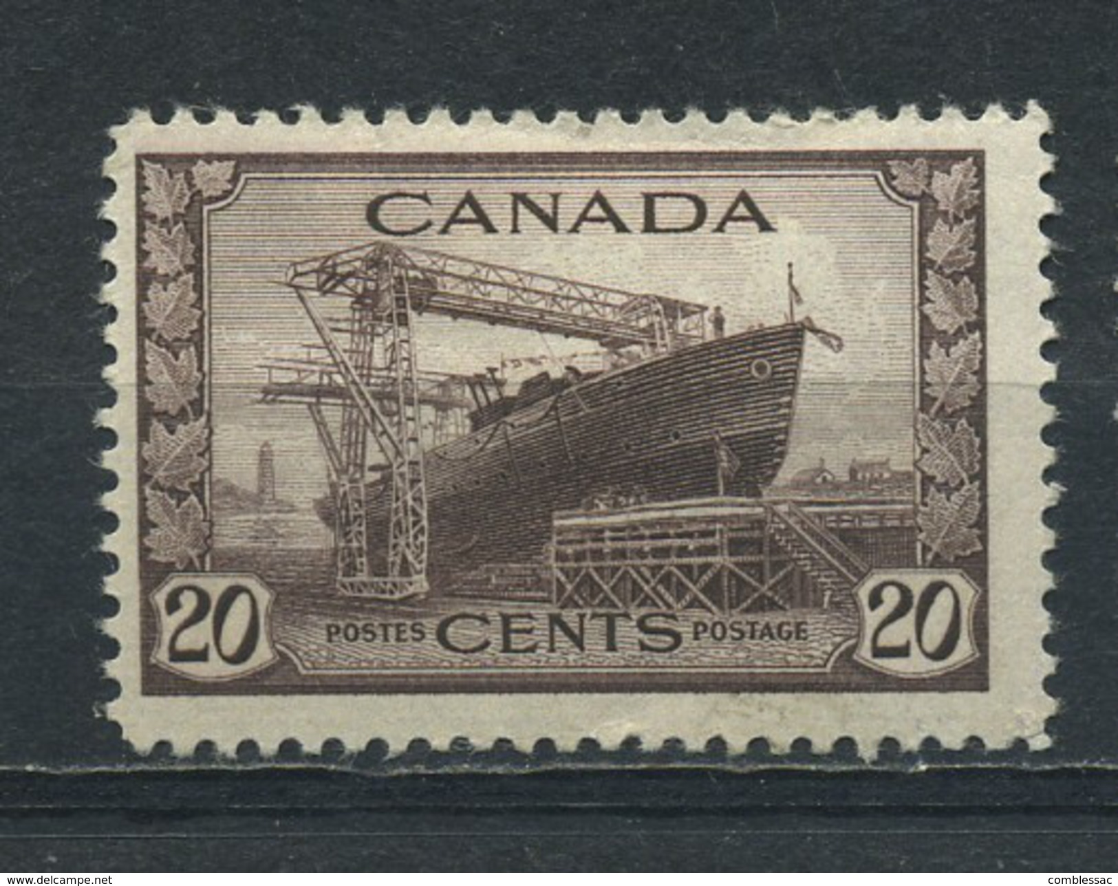 CANADA    1942    20c  Chocolate    MH (heavy Hinged Hence Price) - Neufs