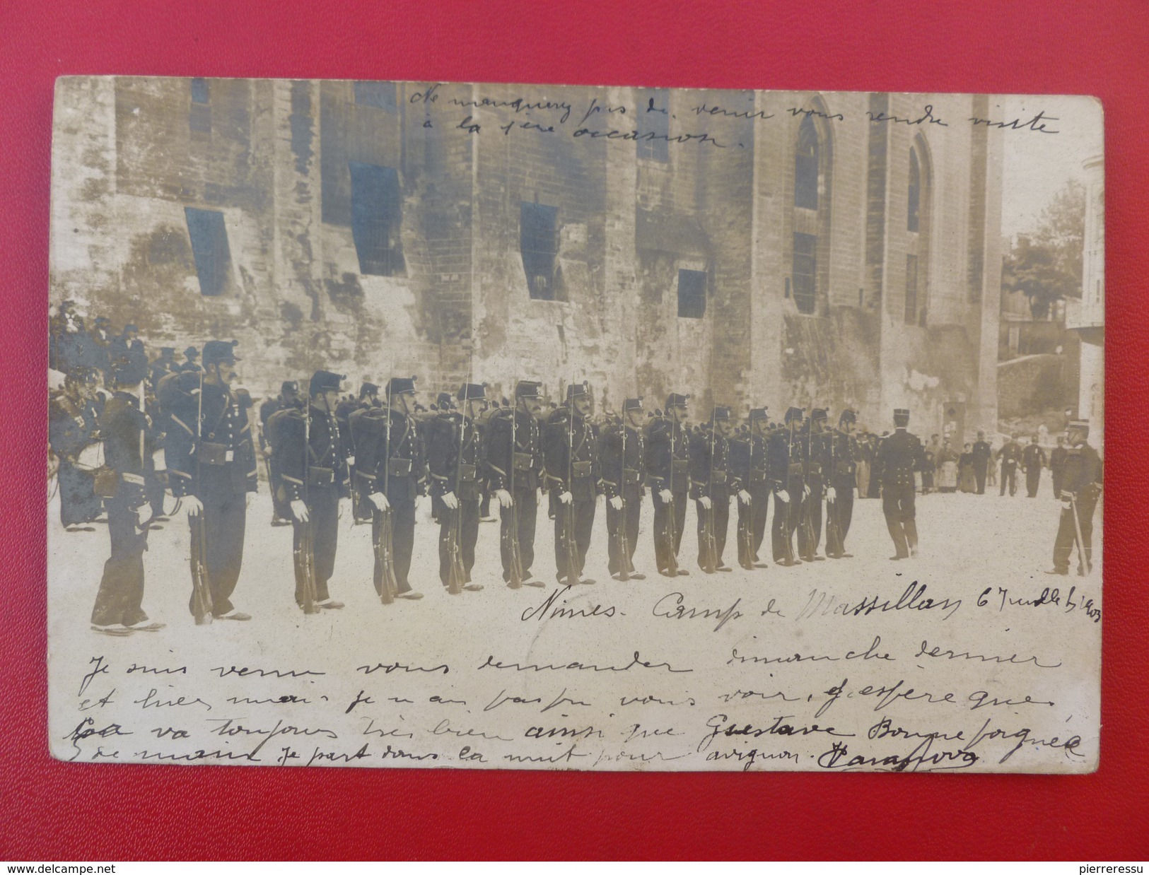 AVIGNON PALAIS DES PAPES REVUE MILITAIRES CARTE PHOTO - Avignon