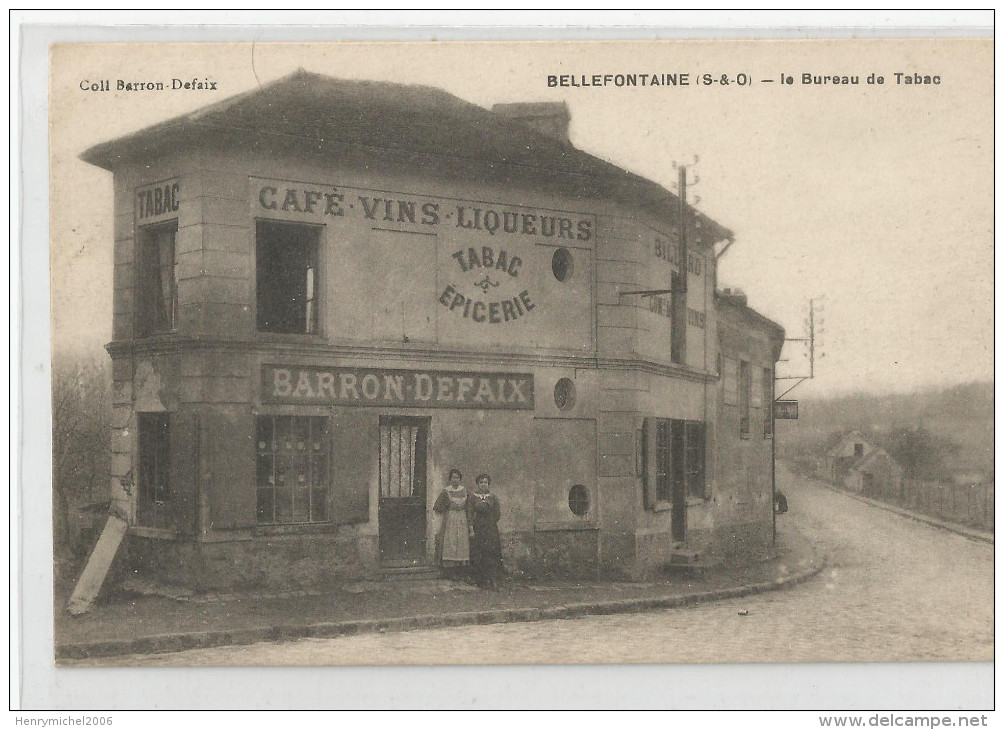 Val D'oise - 95 - Bellefontaine Le Bureau De Tabac Animée Ed Photo Laroche De Livry Gargan - Andere & Zonder Classificatie