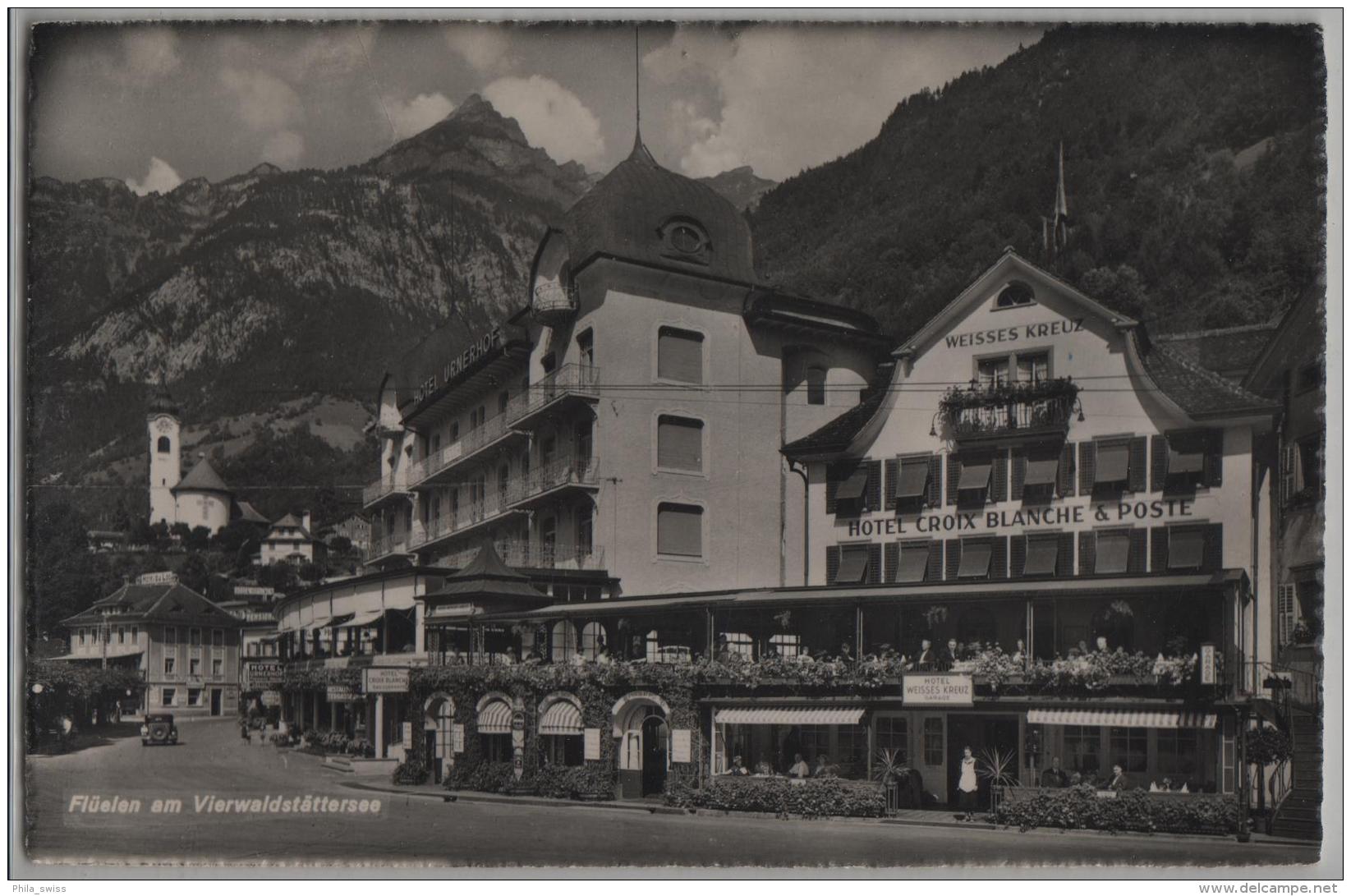 Flüelen Am Vierwaldstättersee - Hotel Weisses Kreuz - Hotel Urnerhof - Photo: J.J. Baumann No. 01979 - Flüelen