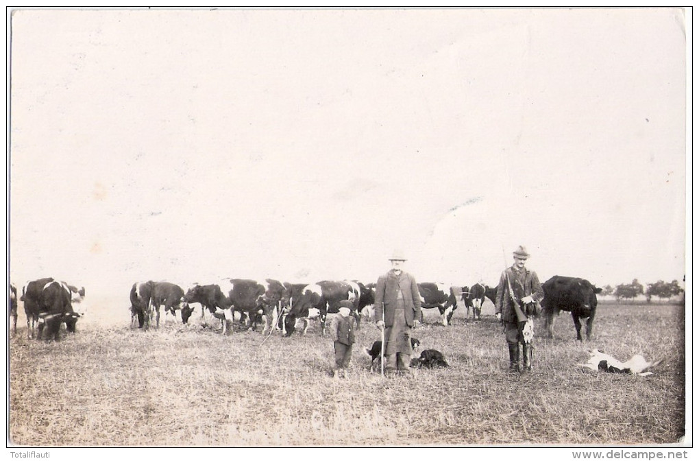 Rittergut OSSOWO Posen Osowo 1918 Oberinspektor Fanele Mit Jagd Gewehr Beute Am Gürtel Rinder Hirte Ungelaufen - Posen