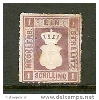 MECKLENBURG-STRELITZ 1864 Hinged Stamp 1 Silbergr Violet 3 (no Glue) - Mecklenburg-Strelitz
