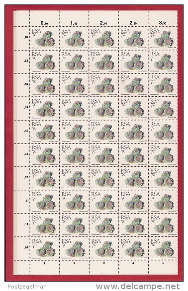 SOUTH AFRICA,  1988 , 15 full sheets of 100 stamps each, Succulents Definitives, 743-757, F-2555