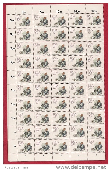 SOUTH AFRICA,  1988 , 15 full sheets of 100 stamps each, Succulents Definitives, 743-757, F-2555