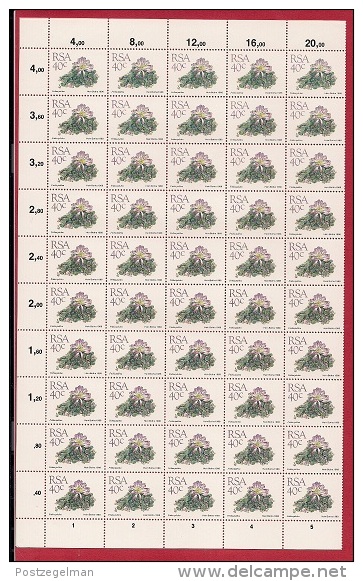 SOUTH AFRICA,  1988 , 15 full sheets of 100 stamps each, Succulents Definitives, 743-757, F-2555