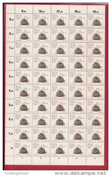 SOUTH AFRICA,  1988 , 15 full sheets of 100 stamps each, Succulents Definitives, 743-757, F-2555