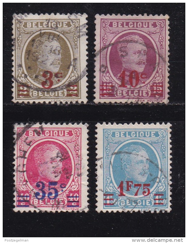 BELGIUM, 1927, Used Stamp(s), Albert I, Plus Surcharges, MI 223-226,  #10291, Complete - 1921-1925 Small Montenez