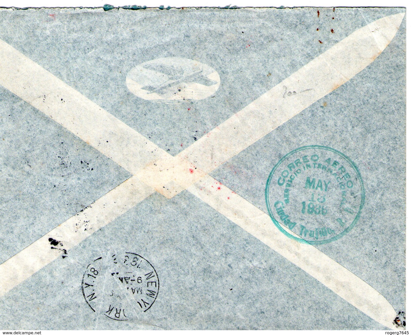 LETTRE POUR SAINT DOMINGUE VIA NEW-YORK PAR PREMIER VOL ZEPPELIN 1/5/1936  Affr; PA55&56 Yvert Et Tellier Ttb - Covers & Documents