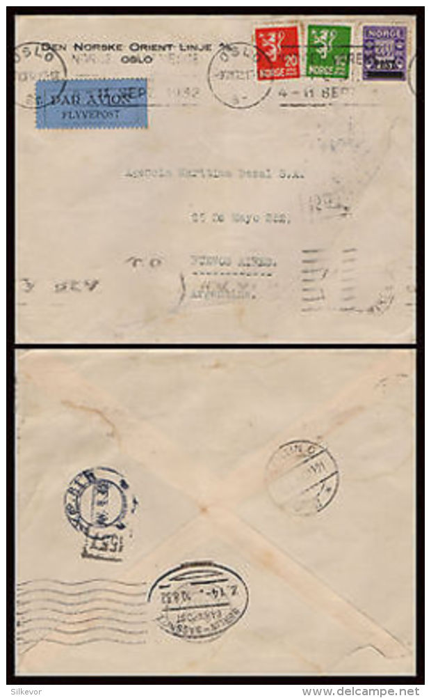 NORWAY -AIR MAIL COMPLETE COVER SENT TO ARGENTINA ON 9/VIII/32-AEROPOSTAL- - Other & Unclassified