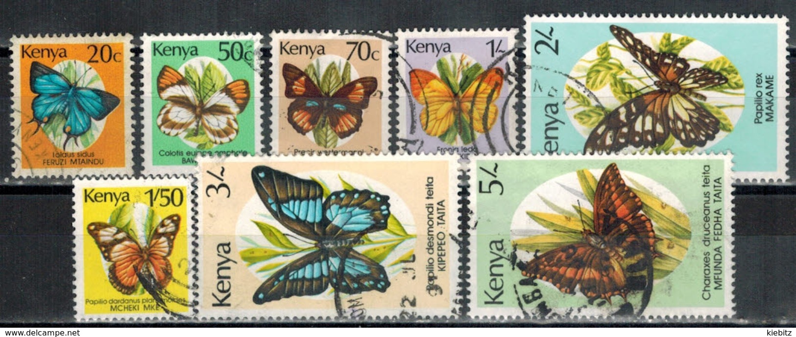 KENIA 1988 - MiNr: 415-430  Schmetterlinge  Lot 8 Verschiedene  Used - Kenia (1963-...)