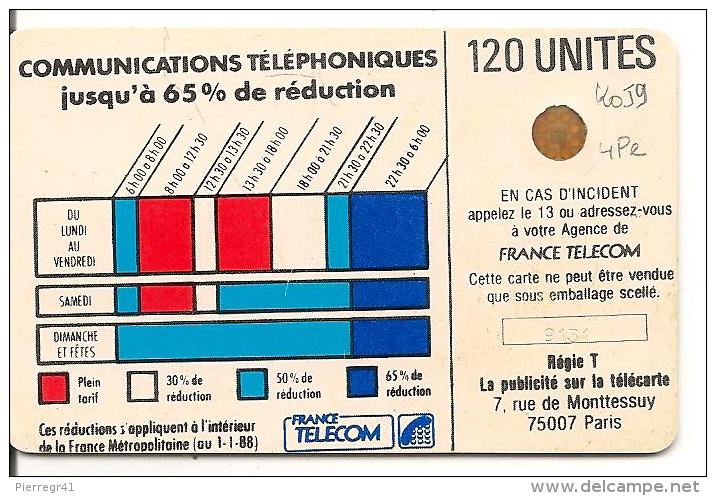 CARTE^-PUBLIC-Ko59-120U-SC4Ob-S/E-SERIGR- -Puce7-CORDON BLANC-V°TRES En BIAIS-4 Pe9134--Non Référencié-TBE - Cordons'