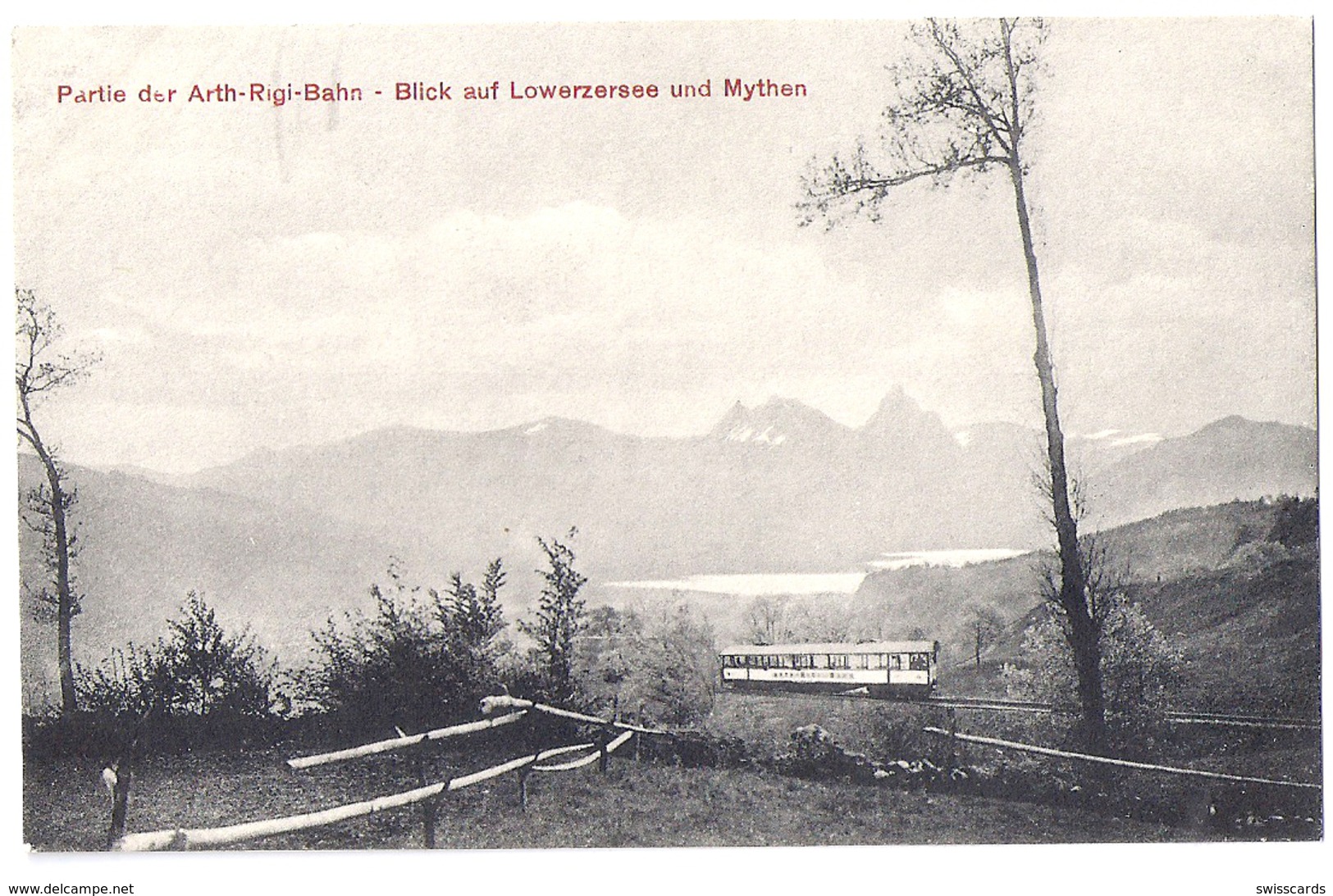 ARTH-RIGI-BAHN: Zug Unterwegs Oberhalb Lowerzersee ~1910 - Arth