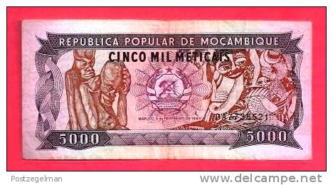 MOZAMBIQUE 1989  Banknote, Used Vf.. 5.000 Metaicas Nr. 132 - Mozambique