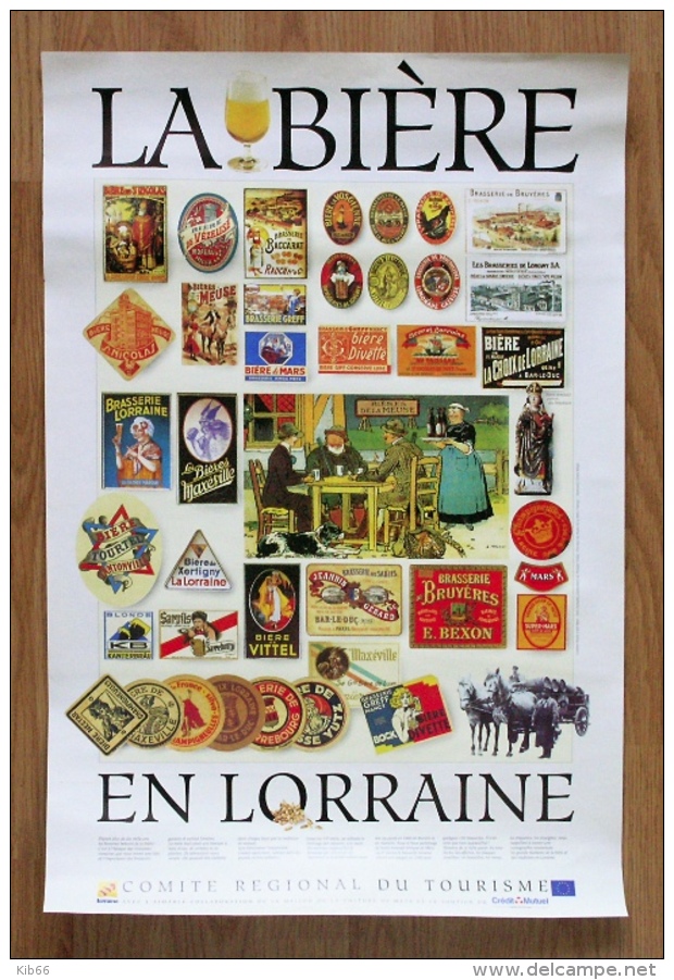 RARE Affiche “La Bière En Lorraine“ (Brasseries) - Affiches