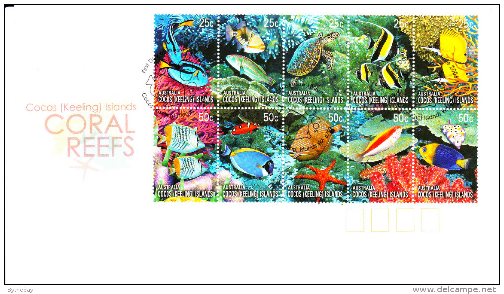 Cocos (Keeling) Islands 2006 FDC Scott #344a-#344t Set Of 20 Life On The Coral Reefs - Cocos (Keeling) Islands