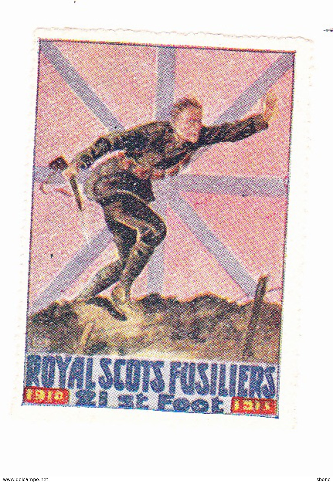 Vignette Militaire Delandre - Angleterre - Royal Scots Fusiliers - Vignette Militari