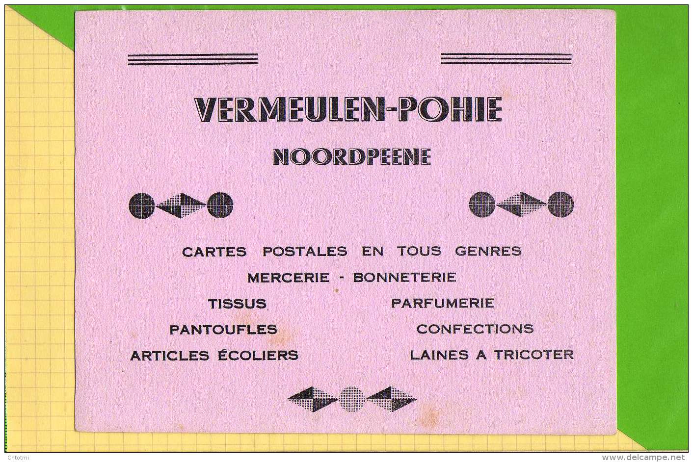 BUVARD &amp; Blotting Paper : Carte Postales Tissus Pantoufles VERMEULEN POHIE  NOORPEENE - Papierwaren