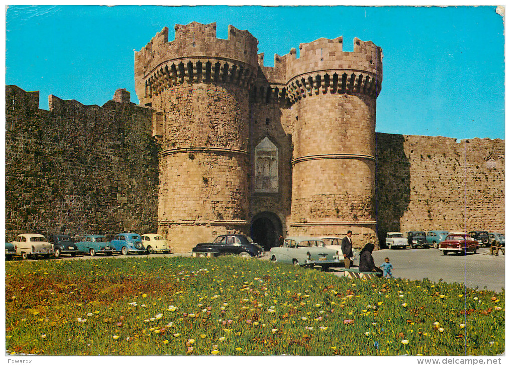 Gate, Rhodes, Greece Postcard Posted 1965 Stamp - Griekenland