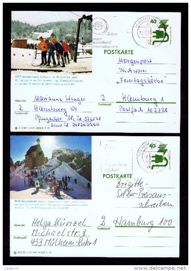 Sky Winter Sports BAYRISCHZELL MARIENHEIDE (2) Postal Stationery 1975+76 Gc2674 - Jet-Ski