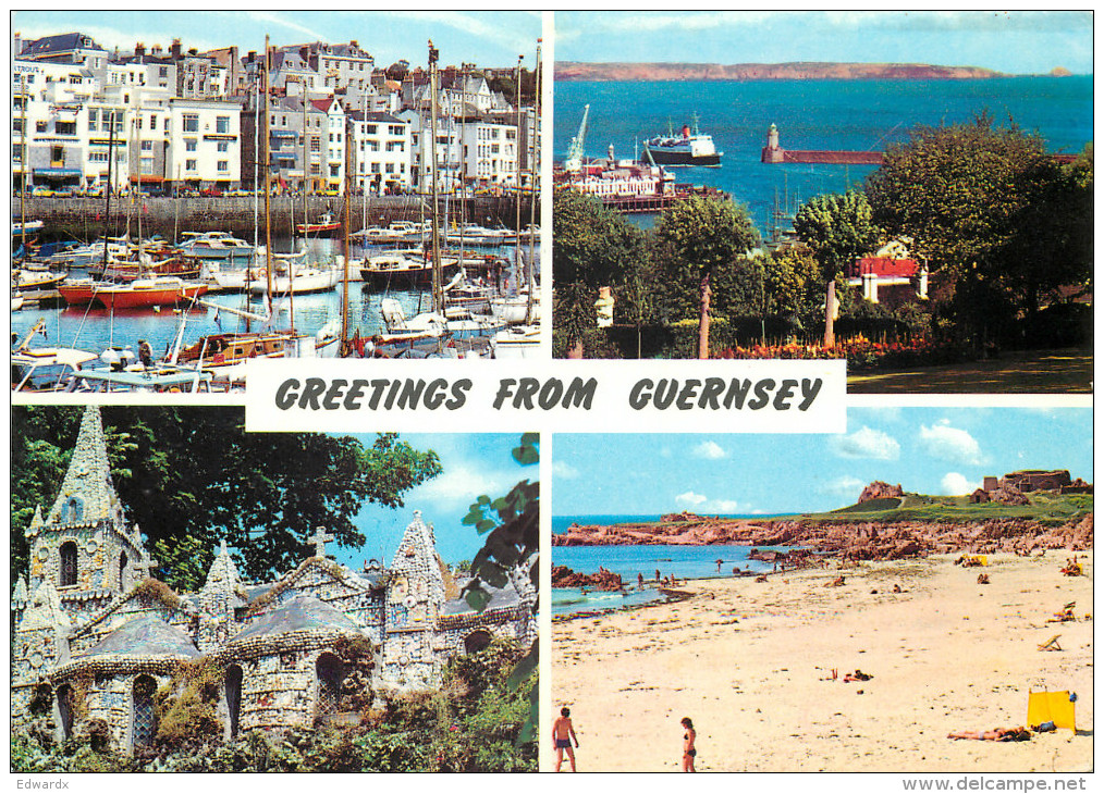 Multiview, Guernsey Postcard Posted 1983 Stamp - Guernsey