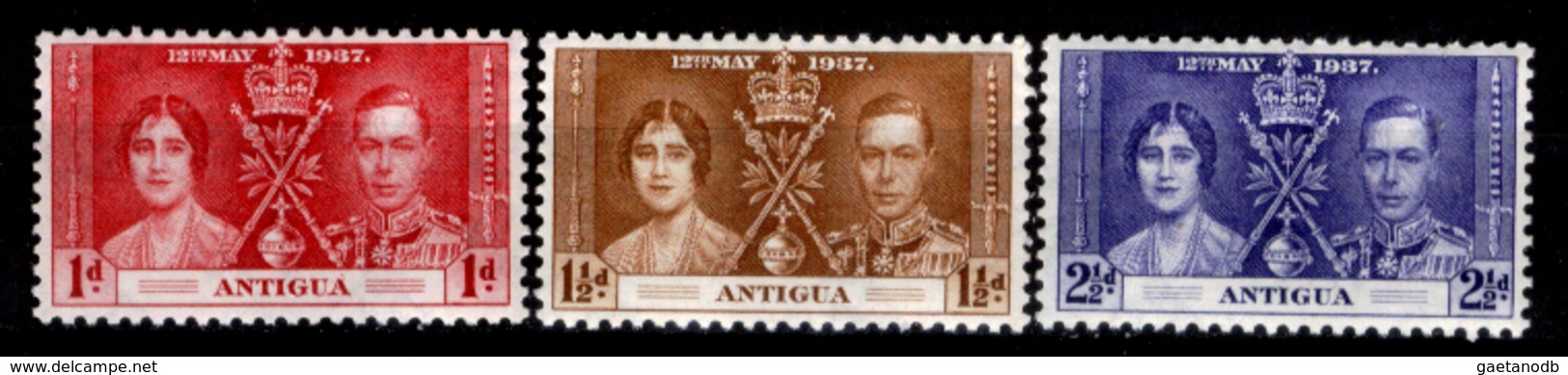 Antigua-026 - 1937- Yvert & Tellier N. 78 (+) LH, 79,80 (++) MNH - Privi Di Difetti Occulti - - 1858-1960 Crown Colony