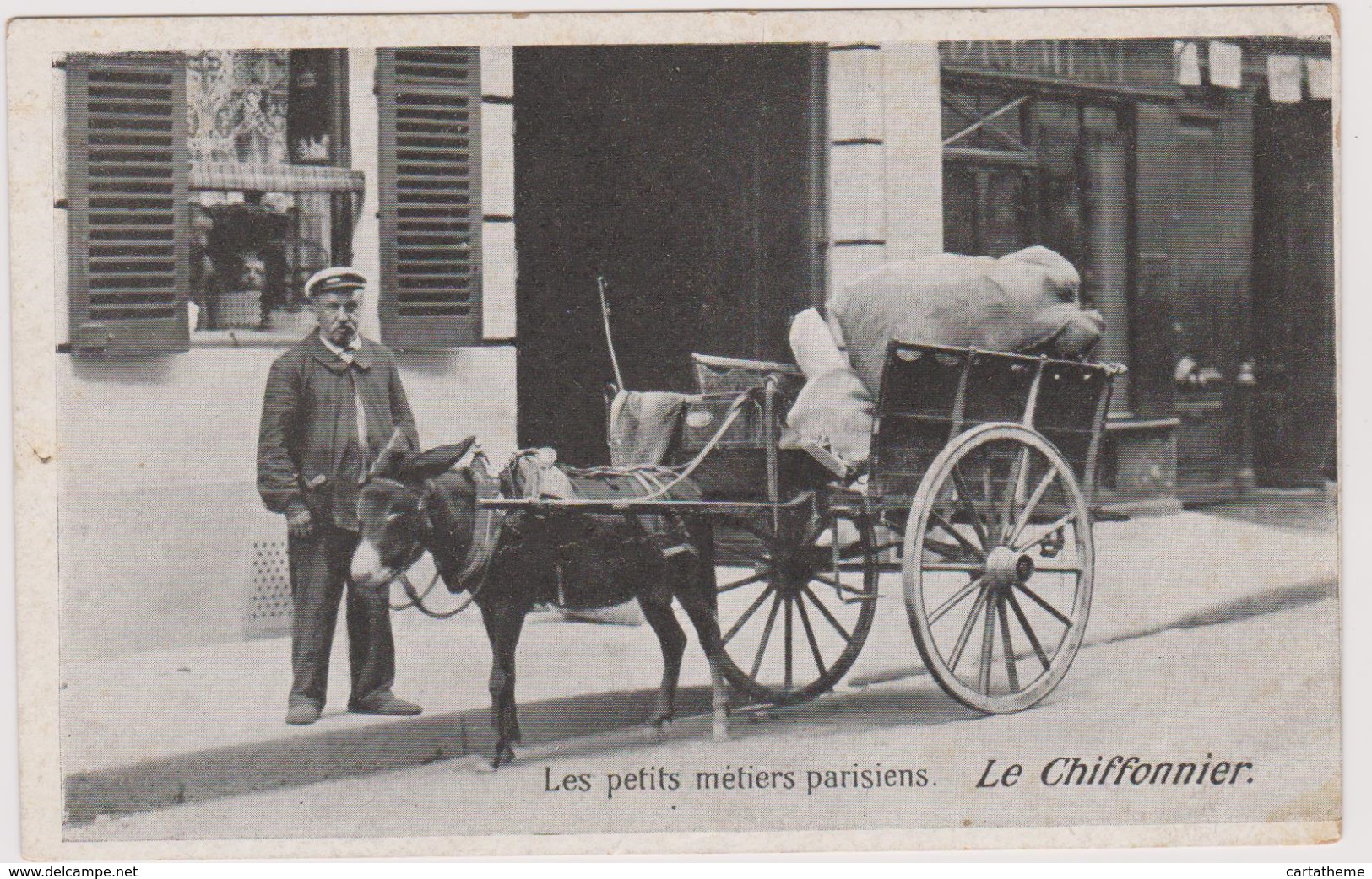 CPA - Le Chiffonnier Et Son Attelage D'âne - Les Petits Métiers Parisiens - Autres & Non Classés