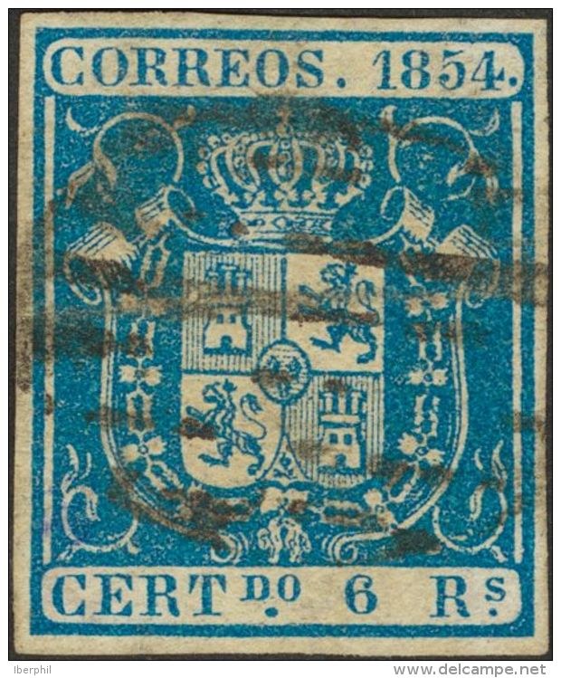 27 &ordm; 6 Reales Azul. MAGNIFICO. Cert. EXFIMA. @Edifil 2017: 450&euro; - Ungebraucht