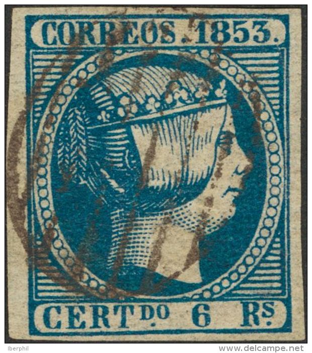 21 &ordm; 6 Reales Azul. PIEZA DE LUJO. Cert. COMEX. @Edifil 2017: 610&euro; - Ungebraucht