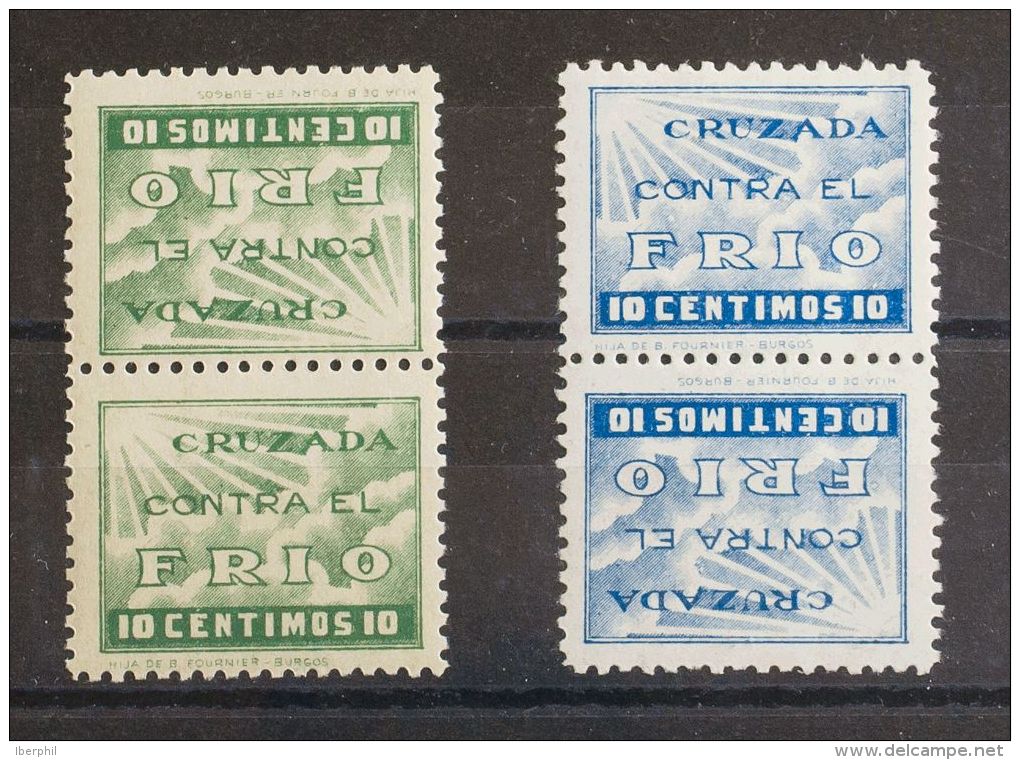 15(2), 16(2) ** 10 Cts Azul Y 10 Cts Verde Oliva, En Parejas TETE-BECHE. MAGNIFICAS. - Wohlfahrtsmarken