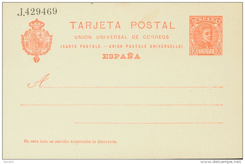 EP47 (*) 10 Cts Rojo Sobre Tarjeta Entero Postal. MAGNIFICA. @Edifil 2017: 139&euro; - Sonstige & Ohne Zuordnung