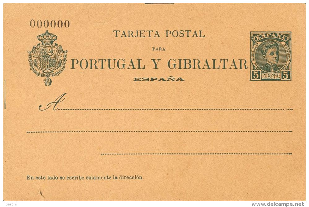 EP43N (*) 5 Cts Verde Sobre Tarjeta Entero Postal. N&ordm;000000. MAGNIFICA. @Edifil 2011: 95&euro; - Otros & Sin Clasificación