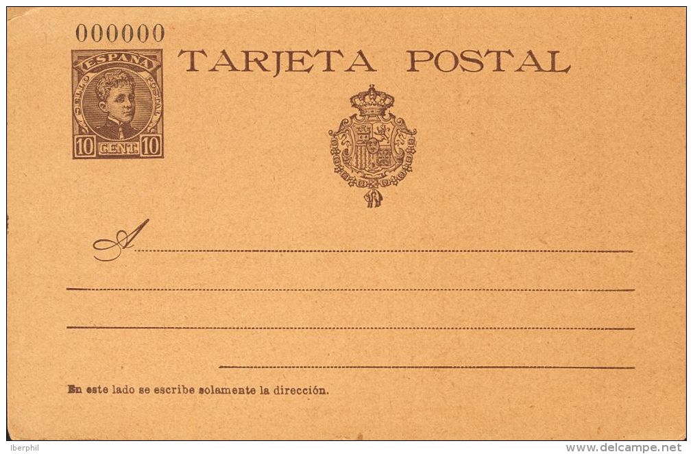 EP37N (*) 10 Cts Casta&ntilde;o Sobre Tarjeta Entero Postal. N&ordm;000000. MAGNIFICA. @Edifil 2011: 95&euro; - Otros & Sin Clasificación