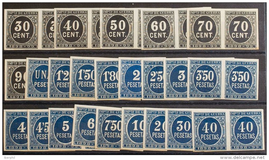 * Serie Completa, Veintitrés Valores (entre El 30 Cts Y El 40 Pts), En Parejas. SIN DENTAR. MAGNIFICA Y RARISIMA - Unused Stamps