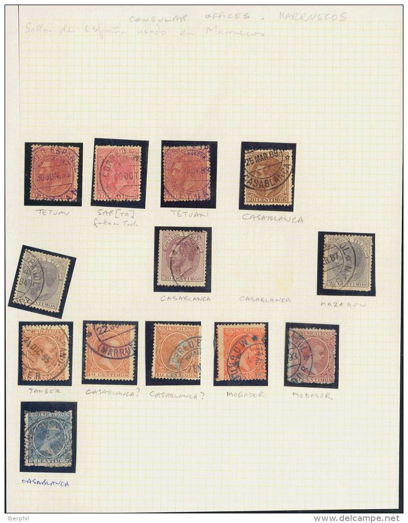 &ordm; Conjunto De Trece Sellos De Diferentes Emisiones De Alfonso XII Y Alfonso XIII (Pelón), Todos Ellos Inutil - Unused Stamps