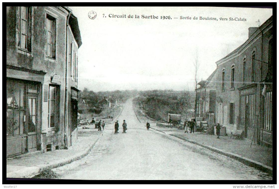 CPA CIRCUIT DE LA SARTHE , BOULOIRE , Sortie Du Village  Vers Saint Calais - Bouloire