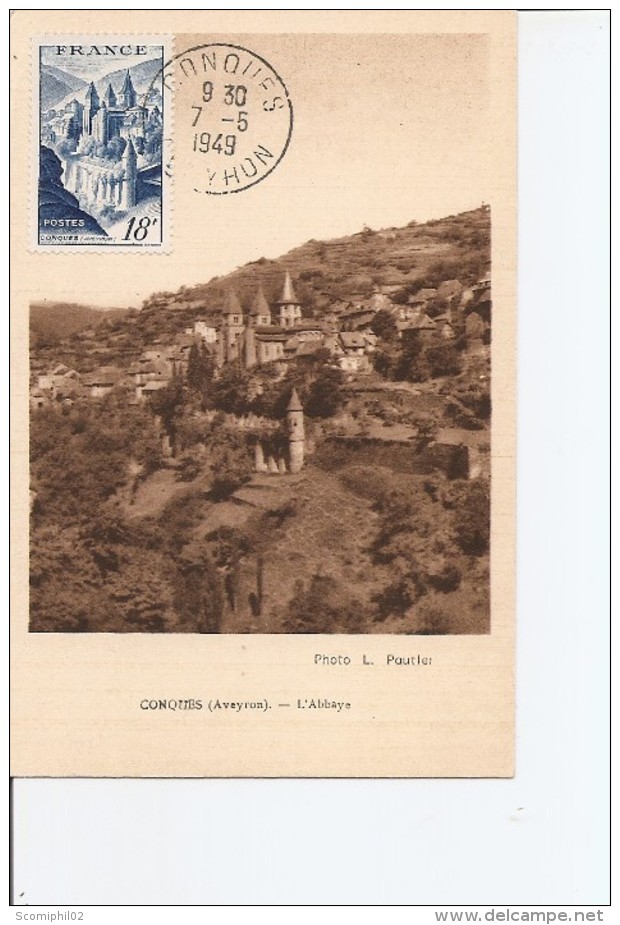 Abbayes -Conques ( CP Maximum Commémorative De France De 1949 à Voir) - Abbayes & Monastères