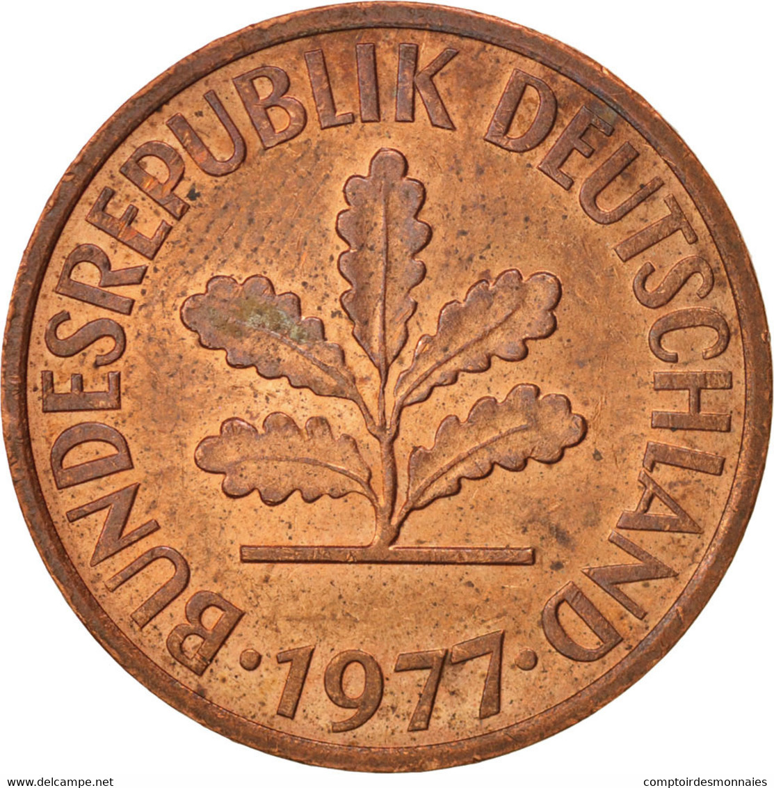 Monnaie, République Fédérale Allemande, 2 Pfennig, 1977, Stuttgart, SUP - 2 Pfennig