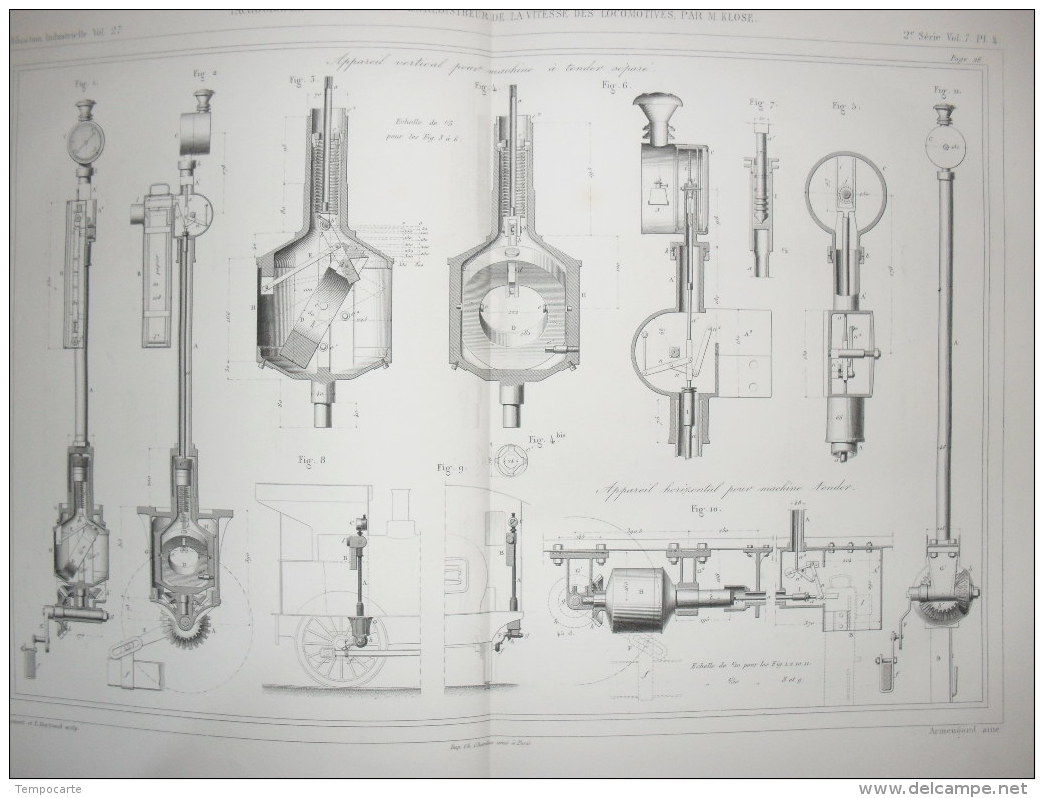 Tacographe Ou Indicateur-enregisreur De La Vitesse Des Locomotives - Machines