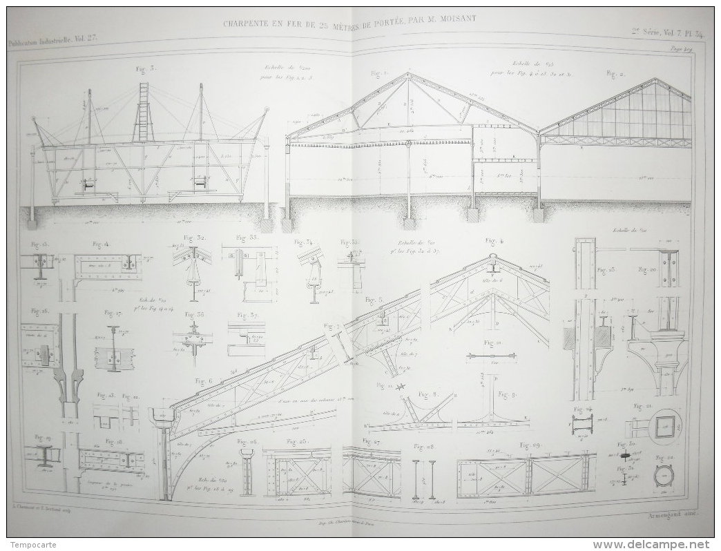Charpente En Fer De 25 Mètres De Portée - Machines