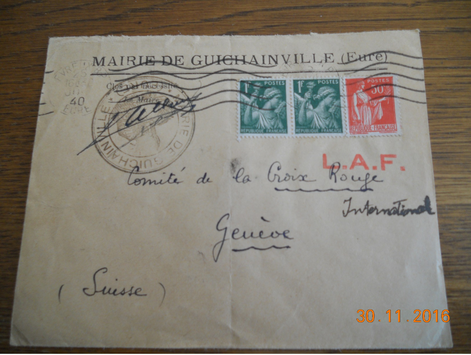 564    LETTRE    MIRIE - 1921-1960: Modern Period