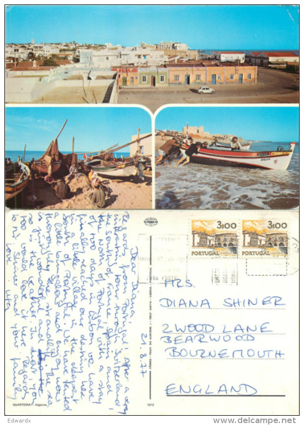 Quarteira, Portugal Postcard Posted 1977 Stamp - Faro