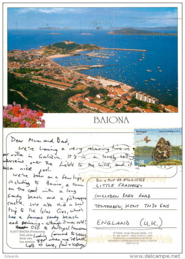 Baiona, Spain Postcard Posted 2010 Stamp - Pontevedra