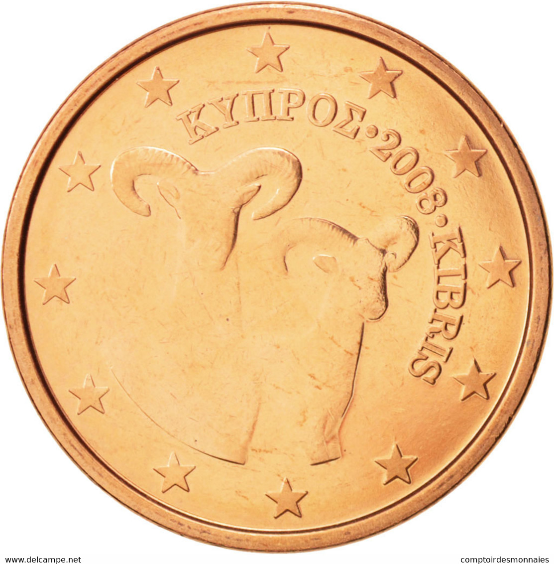 Chypre, 5 Euro Cent, 2008, SPL+, Copper Plated Steel, KM:80 - Chypre