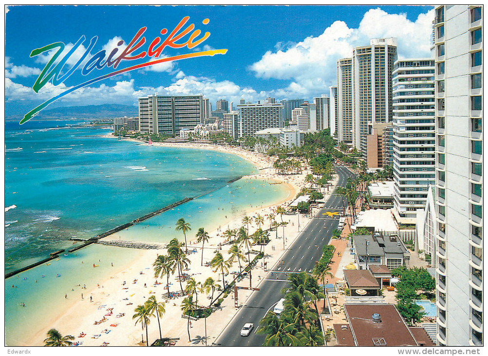 Waikiki, Honolulu, Hawaii, United States US Postcard Posted 1994 Stamp - Honolulu