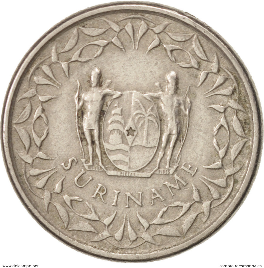 Monnaie, Surinam, 25 Cents, 1987, TTB+, Nickel Plated Steel, KM:14A - Surinam 1975 - ...