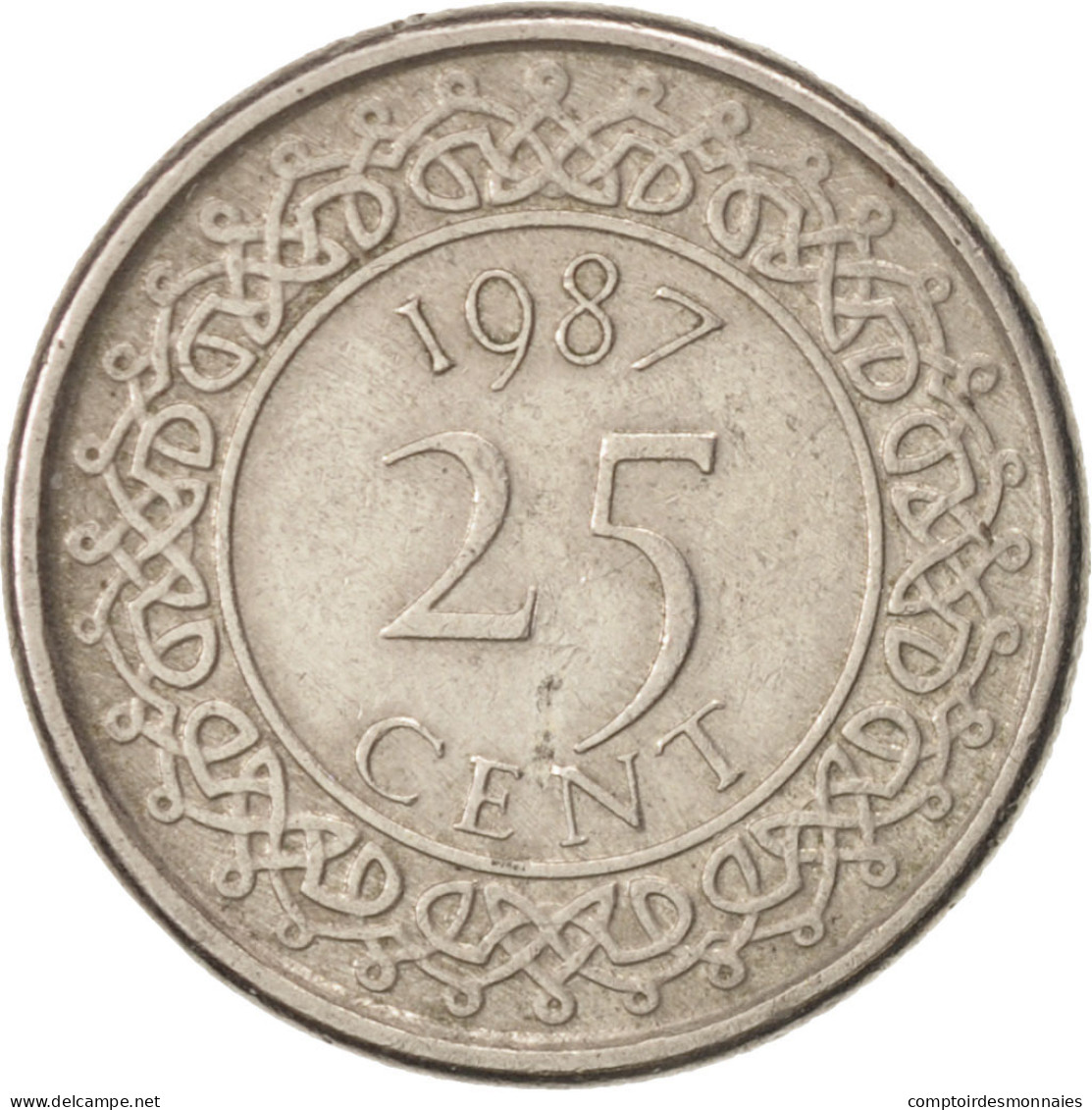 Monnaie, Surinam, 25 Cents, 1987, TTB+, Nickel Plated Steel, KM:14A - Suriname 1975 - ...