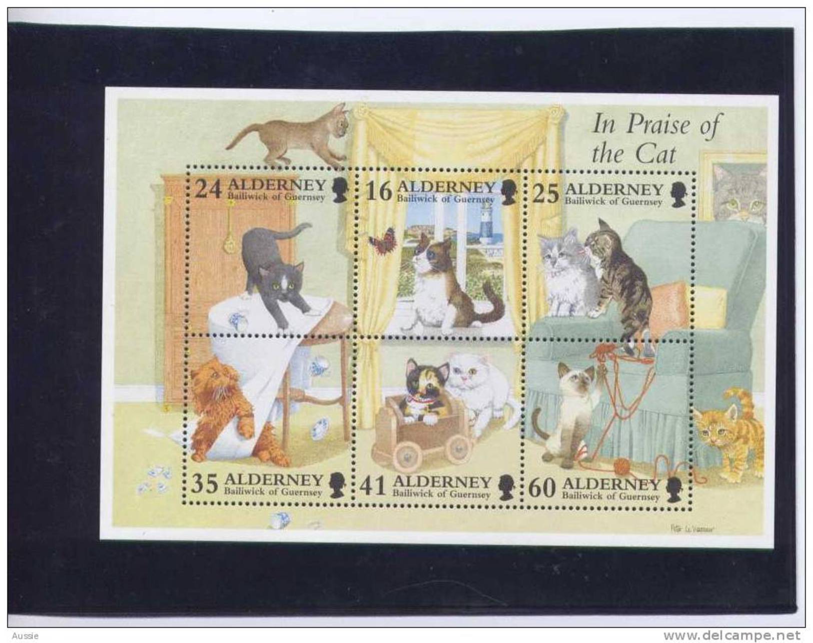 Alderney Aurigny 1996 Yvertn°  Bloc 2 *** MNH Cote 11 Euro Chats Katten Cats - Alderney