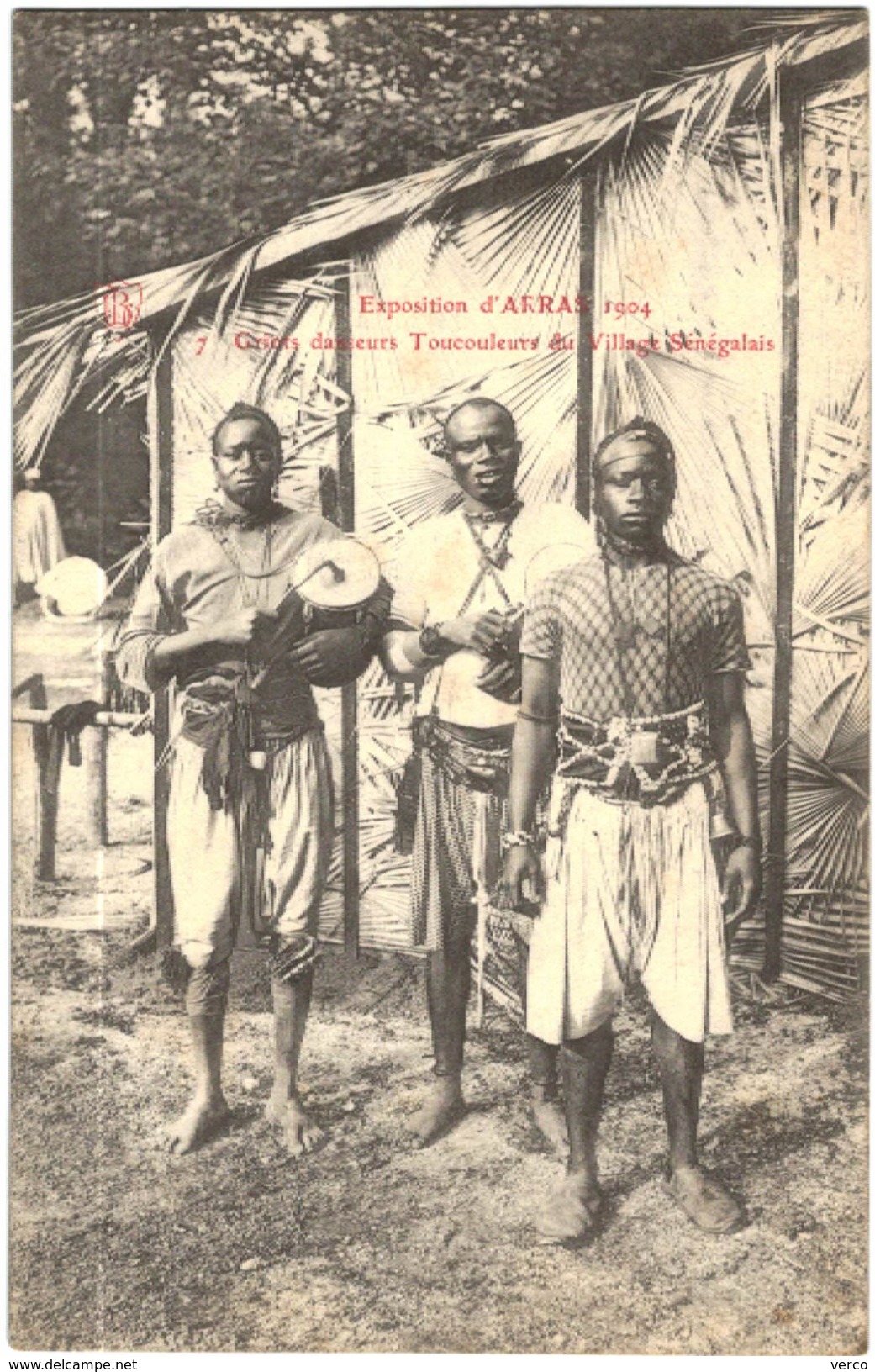 Carte Postale Ancienne De ARRAS Exposition 1904 -Danseurs Toucouleurs Du Village Sénégalais - Arras